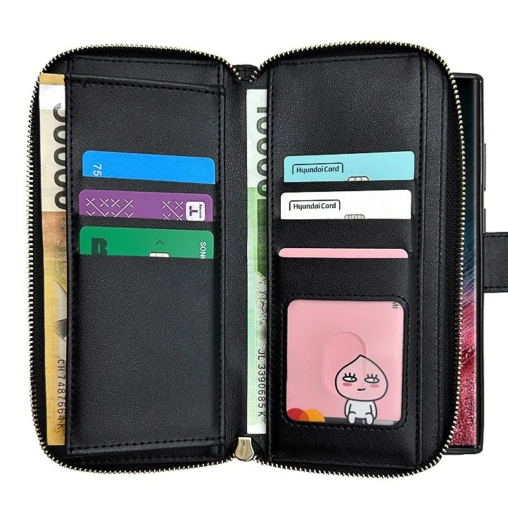 LG X4플러스 LM-X415S / LM-X415K / LM-X415L 지갑형 케이스 메쉬 카드·지폐 수납부